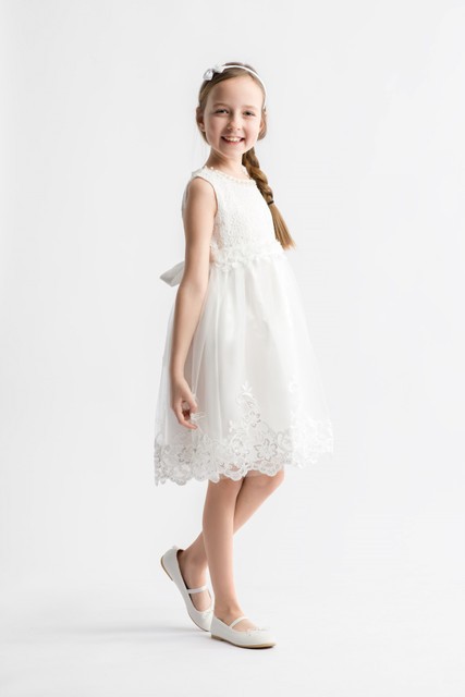 Robe cérémonie fille Claire blanc