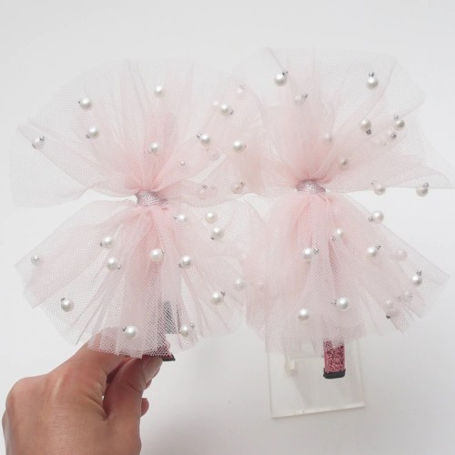 Bandeau en tulle rose