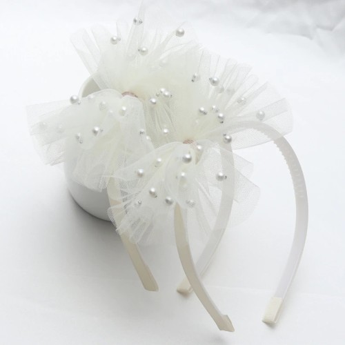 Bandeau en tulle crème