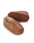 Chaussures bébé garçon, Brune, Élégance, Nouveau-né, Premiers pas, Confort, Haute qualité, Hypoallergénique, Tailles, 0-6 mois, 6-12 mois, 12-18 mois
