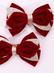 barrettes velours, accessoires cheveux filles, barrettes élégantes, barrettes couleur bourgogne, accessoires mode enfants, spinki aksamitne, barrettes pour occasions spéciales, tenues festives enfants