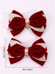 barrettes velours, accessoires cheveux filles, barrettes élégantes, barrettes couleur bourgogne, accessoires mode enfants, spinki aksamitne, barrettes pour occasions spéciales, tenues festives enfants