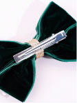 barrettes filles, accessoires cheveux luxe, velours émeraude, barrettes velours, accessoires élégants filles, cadeau filles, barrettes nœud, tenue cérémonie filles, barrettes chic