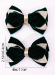 barrettes filles, accessoires cheveux luxe, velours émeraude, barrettes velours, accessoires élégants filles, cadeau filles, barrettes nœud, tenue cérémonie filles, barrettes chic