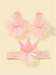 ensemble bébé princesse, chaussettes couronne bébé, bandeau tulle bébé, accessoires élégants bébé, cadeau bébé royal, tenue princesse bébé, chaussettes antidérapantes bébé, confort bébé élégance
