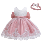 Robe cérémonie bébé Rosie rose poudré