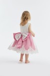 robe cérémonie fille, robe anniversaire, robe élégante enfant, mode enfantine, robe rose foncé, robe dentelle, tenue formelle fille, vêtement fille 1 an, robe communion, robe baptême
