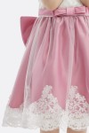 robe cérémonie fille, robe anniversaire, robe élégante enfant, mode enfantine, robe rose foncé, robe dentelle, tenue formelle fille, vêtement fille 1 an, robe communion, robe baptême