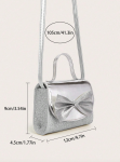 sac à main fillette, sac argenté enfant, sac avec nœud, sac fillette élégant, sac pour occasions spéciales, sac bandoulière enfant, accessoire mode fillette