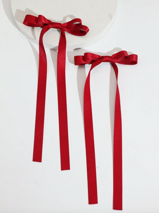 barrettes pour fillette, barrettes rouges, accessoires cheveux enfants, barrettes nœud, accessoires cheveux élégants, barrettes fille princesse, barrettes fête enfant