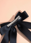 nœud satin noir cheveux, accessoire cheveux fillette, nœud élégant fille, nœud cheveux mariage, nœud pour occasions spéciales, accessoire cheveux femme, nœud chic