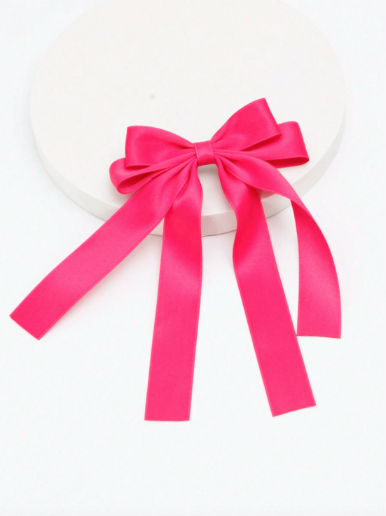 nœud satiné fillette, accessoire cheveux fuchsia, nœud pour enfant, nœud élégant cheveux, pince alligator, coiffure fillette, accessoire mode enfant, cadeau fille