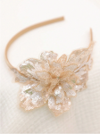 serre-tête fillette, serre-tête doré, accessoire cheveux fille, serre-tête élégant, serre-tête pour mariage, accessoire fillette brillant