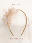 serre-tête fillette, serre-tête doré, accessoire cheveux fille, serre-tête élégant, serre-tête pour mariage, accessoire fillette brillant