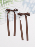barrettes fillette, accessoires cheveux enfant, barrettes satin marron, barrettes élégantes, accessoires coiffure fillette, barrettes pour événements