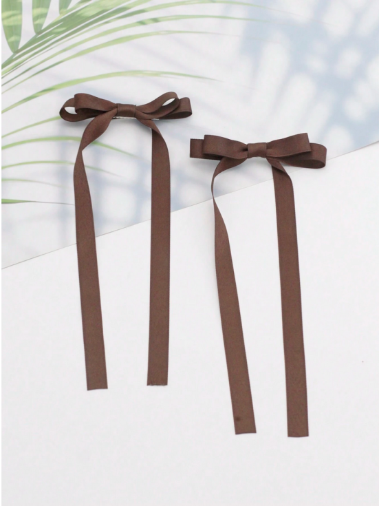 barrettes fillette, accessoires cheveux enfant, barrettes satin marron, barrettes élégantes, accessoires coiffure fillette, barrettes pour événements