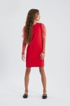 robe fillette élégante, robe rouge fillette, tenue fille cérémonie, robe enfant mariage, robe confortable fille, robe rouge intense, robe made in Europe, robe fête enfant