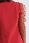 robe fillette élégante, robe rouge fillette, tenue fille cérémonie, robe enfant mariage, robe confortable fille, robe rouge intense, robe made in Europe, robe fête enfant