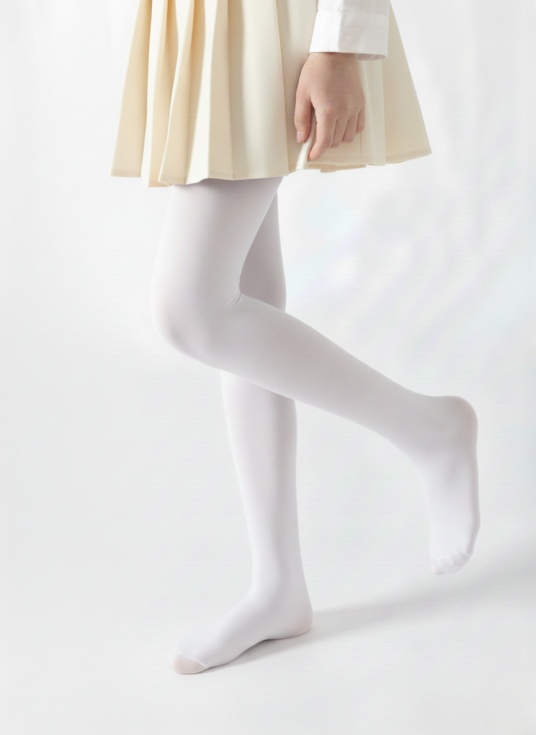 Collants blancs fille 40 DEN pour tenue de cérémonie