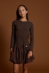Robe de cérémonie chocolat Aria pour fille vue de face