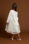robe cérémonie fille, robe dentelle enfant, robe tulle blanc, tenue mariage fille, robe communion, robe manches longues, robe cortège, zoya fashion