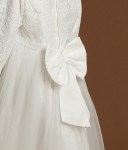 robe cérémonie fille, robe dentelle enfant, robe tulle blanc, tenue mariage fille, robe communion, robe manches longues, robe cortège, zoya fashion