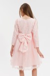 robe cérémonie fille, robe fille rose, robe tulle dentelle, robe demoiselle d'honneur, robe communion, robe manches longues, tenue mariage enfant