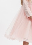 robe cérémonie fille, robe fille rose, robe tulle dentelle, robe demoiselle d'honneur, robe communion, robe manches longues, tenue mariage enfant