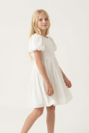 robe cérémonie fille, robe fille mariage, robe communion fille, robe demoiselle d'honneur enfant, robe blanche fille, robe manches bouffantes, zoya fashion