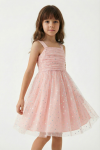 robe cérémonie fille rose, robe demoiselle d'honneur enfant, robe tulle fille, robe fête enfant, robe mariage fille, robe rina rose