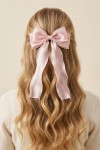 barrette cheveux fillette, accessoire cheveux élégant, nœud organza rose, barrette Communion fille, barrette mariage enfant, barrette fille anniversaire, barrette cheveux cérémonie, accessoire cheveux fillette chic