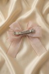 barrette fillette, barrette élégante, nœud rose pastel, accessoire cheveux cérémonie, pince cheveux fille, barrette mariage enfant, barrette baptême, accessoire coiffure élégante, nœud cheveux fille, barrette princesse