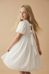 robe cérémonie fille, robe fille mariage, robe communion fille, robe demoiselle d'honneur enfant, robe blanche fille, robe manches bouffantes, zoya fashion