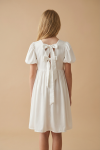 5robe cérémonie fille, robe fille mariage, robe communion fille, robe demoiselle d'honneur enfant, robe blanche fille, robe manches bouffantes, zoya fashion