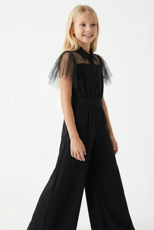Combinaison de cérémonie fille Blair noire, combinaison noire pour fille, mode enfantine de cérémonie, tailles 134-170 cm, ZOYA Fashion France