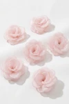 Lot de 6 barrettes en organza roses, barrettes roses pour fille, mode enfantine de cérémonie, tailles 6 pièces, ZOYA Fashion France