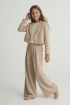 Ensemble de cérémonie fille Emi beige, ensemble beige pour fille, mode enfantine de cérémonie, tailles 140-164 cm, ZOYA Fashion France