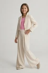 Ensemble de cérémonie fille Emi beige clair, vue de dos, finition raffinée, ensemble beige clair