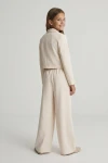 Ensemble de cérémonie fille Emi beige clair, détail en gros plan, ensemble de cérémonie raffiné