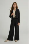 Ensemble de cérémonie fille Emi noir, détail en gros plan, ensemble de cérémonie raffiné