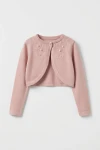 Boléro de cérémonie fille Ada rose, boléro rose poudré pour fille, mode enfantine de cérémonie, tailles 92-152 cm, ZOYA Fashion France