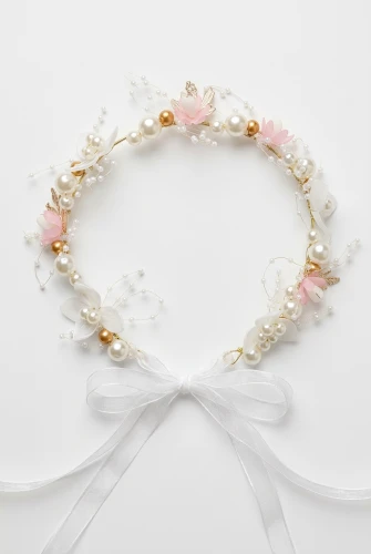 Serre-tête rose à fleurs et perles