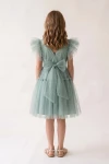 robe tulle fille, robe verte fille, robe cérémonie fille, robe communion fille, robe Paola, robe fillette élégante, zoya fashion