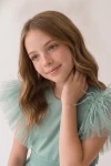 robe tulle fille, robe verte fille, robe cérémonie fille, robe communion fille, robe Paola, robe fillette élégante, zoya fashion