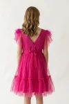 robe tulle fille, robe fuchsia fille, robe cérémonie fille, robe communion fille, robe Gabi, robe fillette élégante, zoya fashion