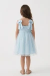 robe cérémonie fille, robe bleu ciel fille, robe communion fille, robe Rina, robe tulle fille, robe fillette élégante, zoya fashion