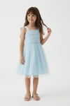 robe cérémonie fille, robe bleu ciel fille, robe communion fille, robe Rina, robe tulle fille, robe fillette élégante, zoya fashion
