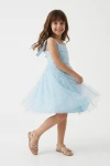 robe cérémonie fille, robe bleu ciel fille, robe communion fille, robe Rina, robe tulle fille, robe fillette élégante, zoya fashion