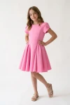 robe évasée fille, robe rose fille, robe cérémonie fille, robe Rumi, robe fillette élégante, robe anniversaire fille, zoya fashion