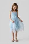 robe cérémonie fille, robe bleu ciel fille, robe tulle fille, robe Suzi, robe communion fille, robe fillette élégante, zoya fashion